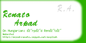 renato arpad business card